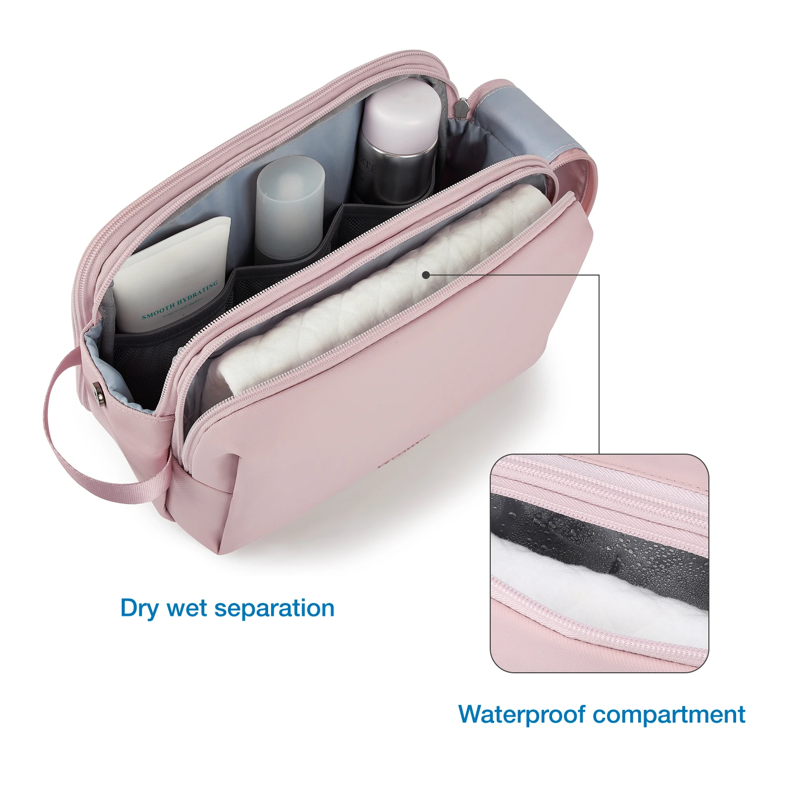 MINISO Waterproof Travelling Cosmetic Make-up Storage Bag 2 Layer