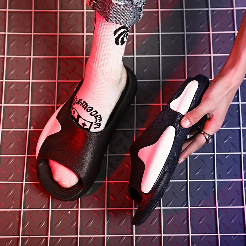 Tofflor för kvinnor och män Halkskydd med tjock sula Mjukt skum Sliders Tofflor för inomhus utomhus_voghion.com