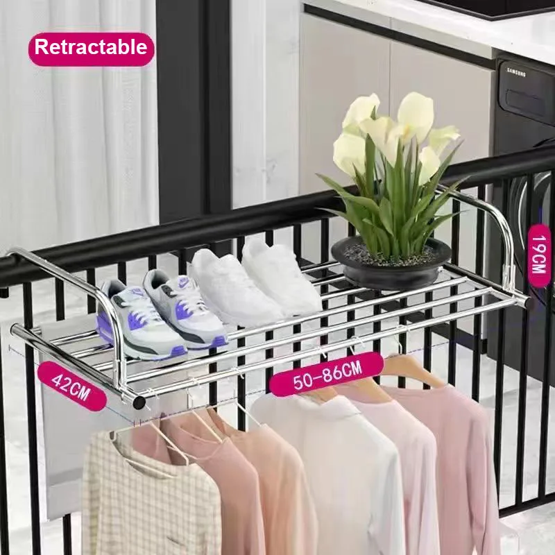 Balcony Multifunctional Hanger Shoe Rack Drying Shoes Towel