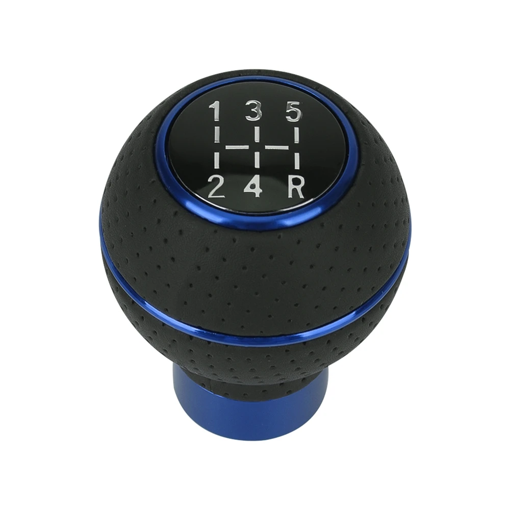 Universal 5 Speed Leather Gear Shift Knob Manual Car Gear Stick For VW HONDA NISSAN VOLVO