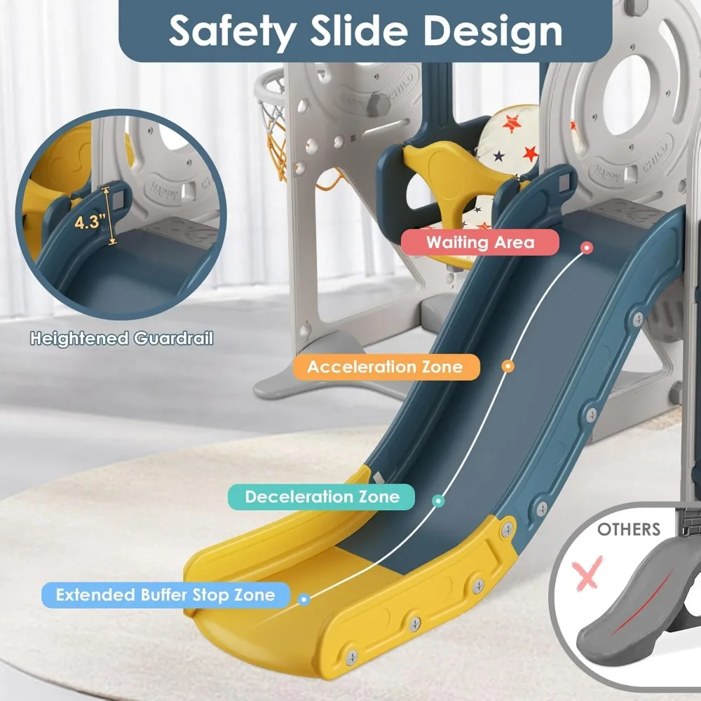 5-in-1 Toddler Slide & Swing Set 4