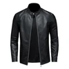 Spring Autumn Leather Jacket Men Stand Collar Slim Pu Leather Jacket Fashion Motorcycle Causal Coat Mens Moto Biker Leather Coat 5