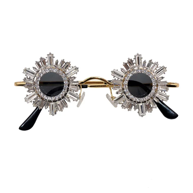 Baroque Square Sunglasses Children Crystals Sexy Girls Sun Glasses Rhinestone Child Shades for Party Oculos De Sol Feminino