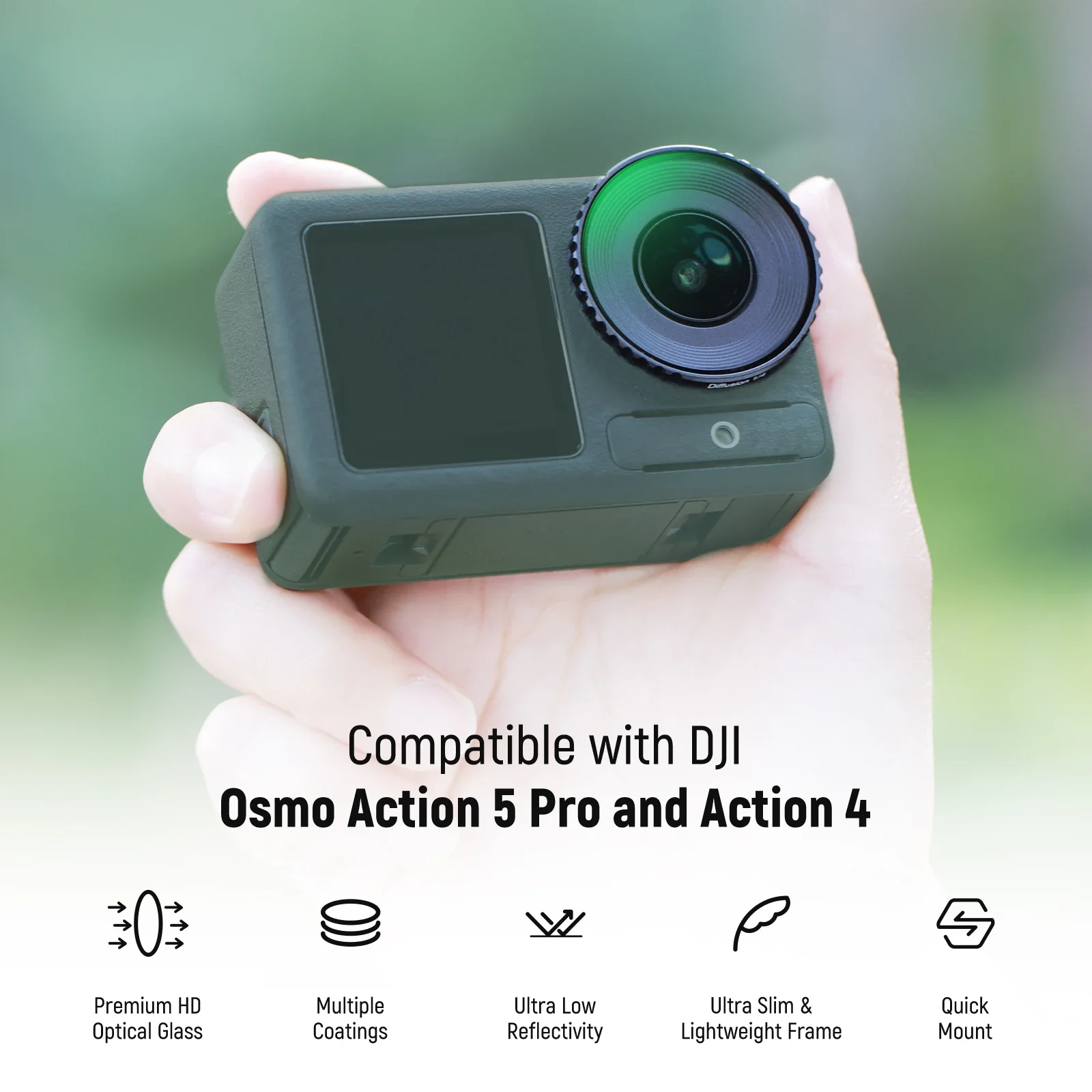 ND Filter Kit For DJI Osmo Action 5 Pro/4, Variable ND8-32+ CPL + Black Mist Dif