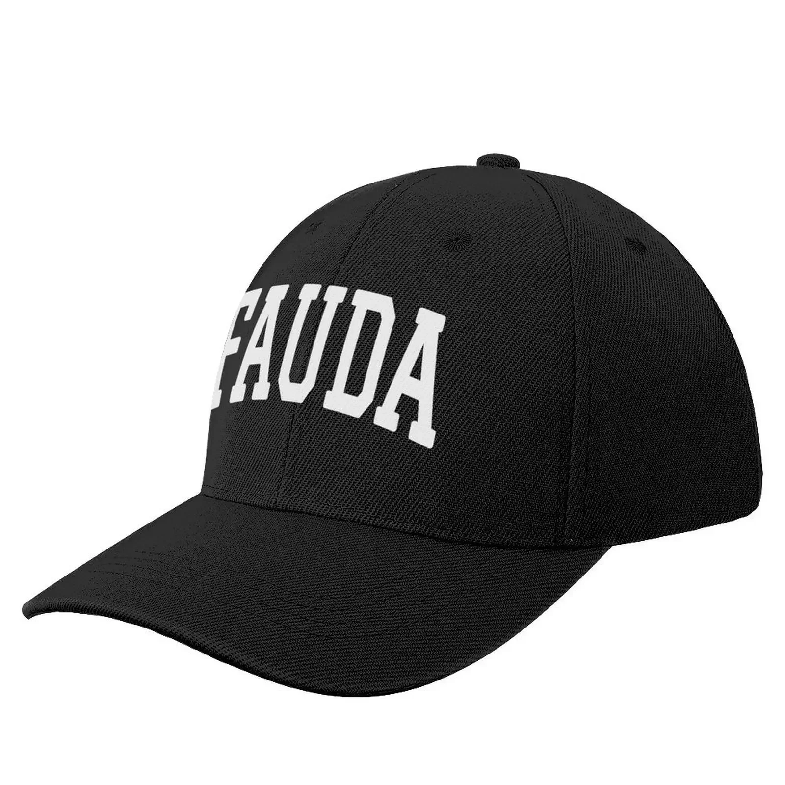 

Fauda White Text College Style Baseball Cap Snap Back Hat beach hat Visor Elegant Women's Hats Men's