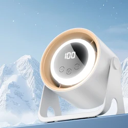 Portable USB Multi - Purpose Desktop Hanging Fan with LCD Power Display (White USB charging)