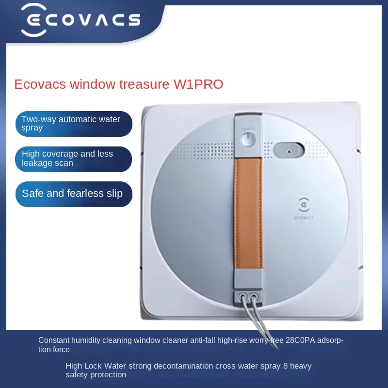

100-240 В ECOVACS WINBOT W1 PRO 2800PA интеллектуальная технология против столкновений модернизированная технология WIN-SLAM 3.0 и 8-уровневая всесторонняя защита