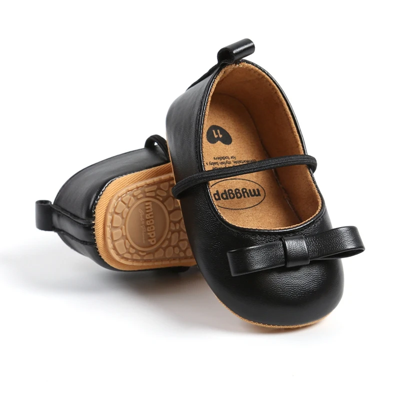 New Baby Girls Shoes Princess Cute Bowknot Non-slip Rubber Soft-Sole Flat PU First Walker Infant Footwear Crib Shoes baby shoes children flats