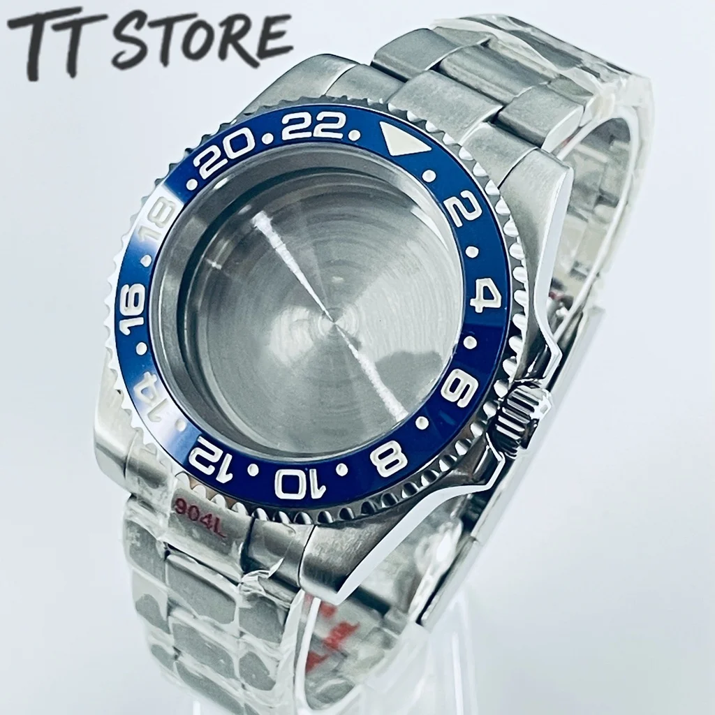 Silver 40mm Watch with Ceramic Bezel and Sapphire Case