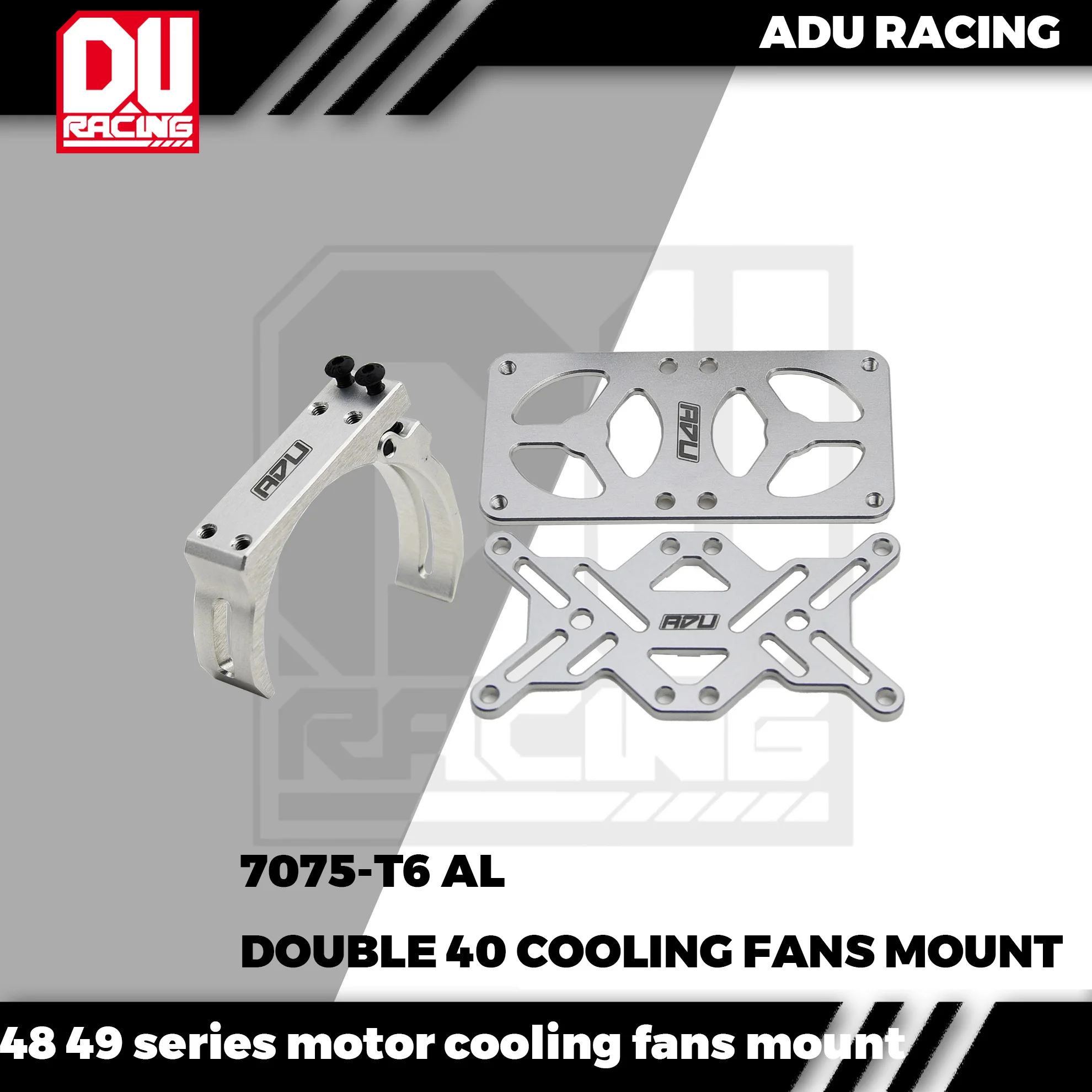 7075-T6 40mmx40mm Cooling Fan Adjustable Mount FOR 48 49 series MOTOR hobby wing rocket 4985 4990 xmaxx xrt