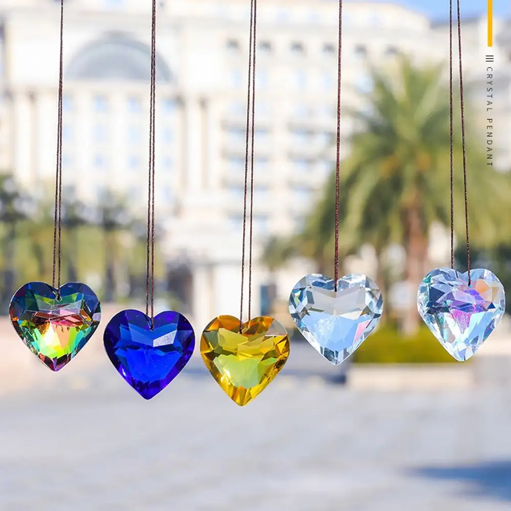 

Glass Suncatcher Heart Crystal Home Hanging Decoration Window Wind Chimes Hanging Ornament
