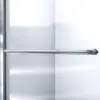Semi Frameless Sliding Shower Door Clear Glass in Brushed Nickel with a matching handle on the Sliding Shower Door panel 5