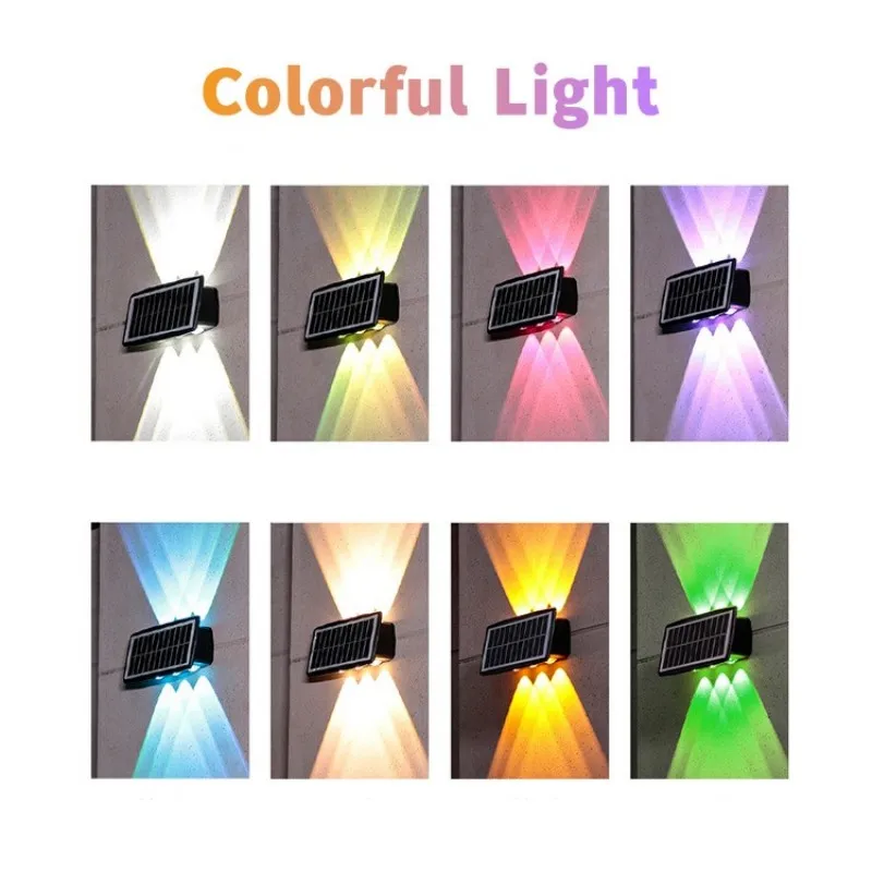 Solar Wall Lamp Led Outdoor Waterproof Decoration Garden Lamp Up And Down Luminous Lighting for Wall Porch Balcony Garden Street