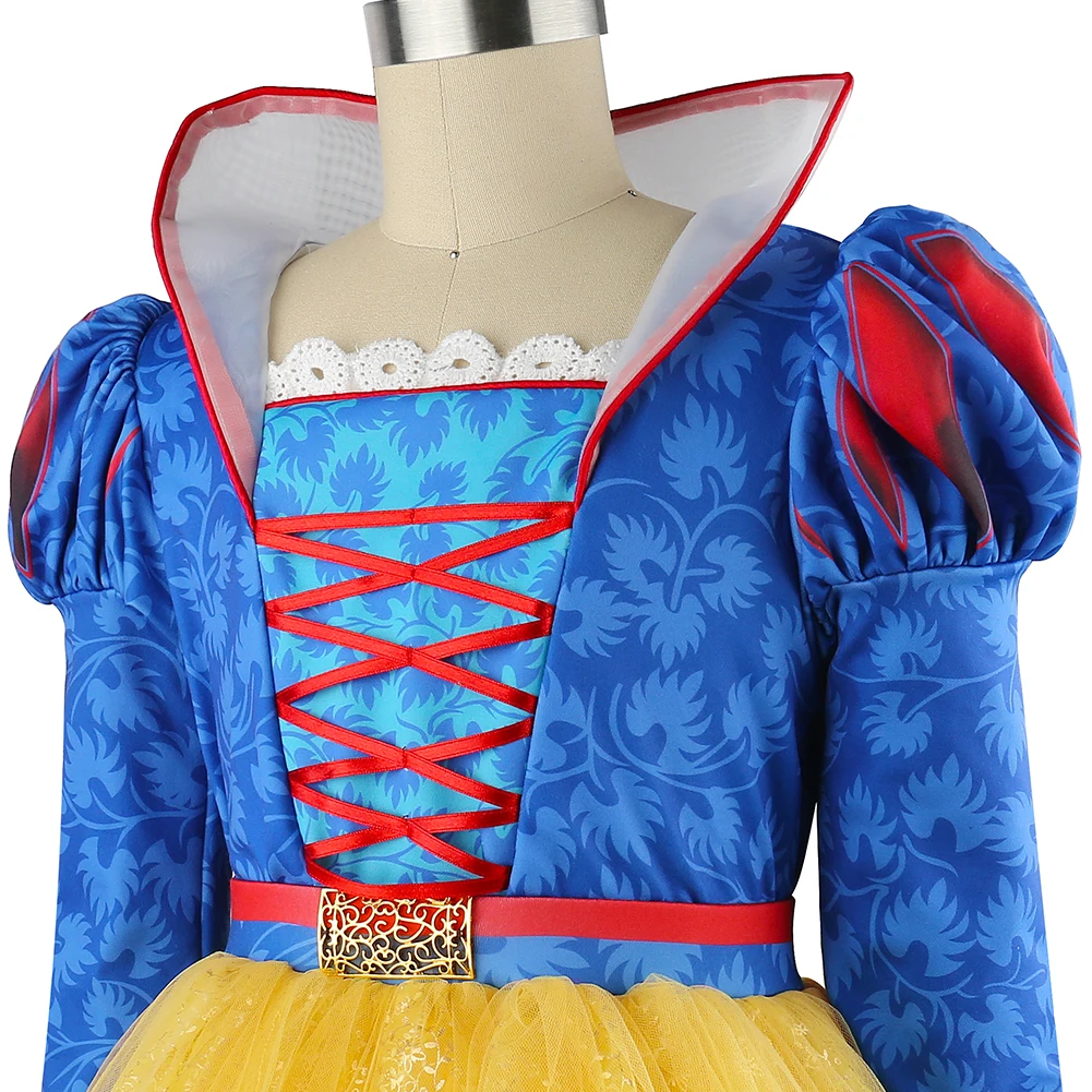 Disfraz de Cosplay de Blancanieves de película para niñas, vestido de  princesa estampado de manga larga + diadema con lazo rojo, vestido de  Halloween para cumpleaños y Carnaval para niños - AliExpress, image size:1001x1001