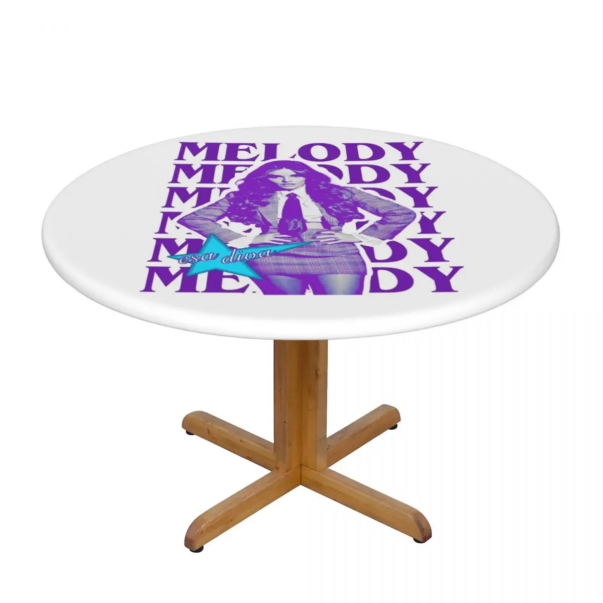 Melody Esa Diva Spain Eurovision Merch Waterproof Round Tablecloth Oilproof Table Cloth for Kitchen Events Dining Table Cover 5