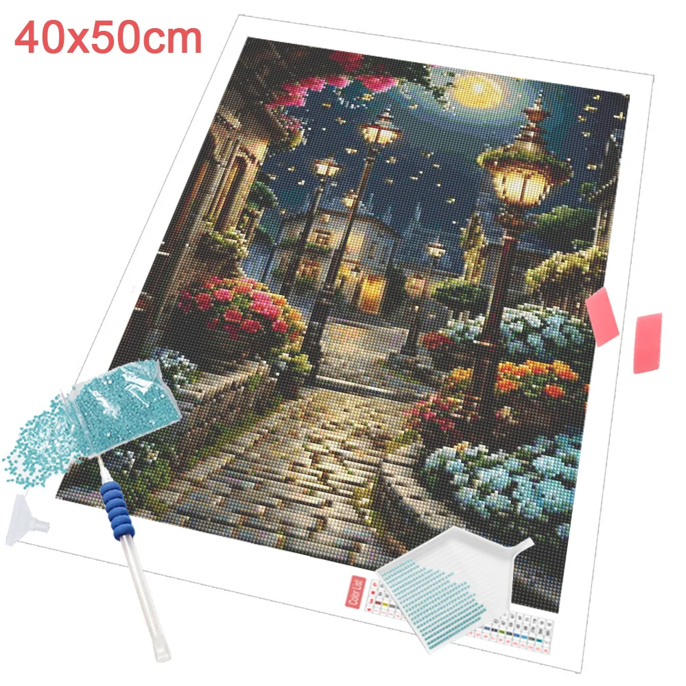 Diamond Painting Huacan 5D Diamond Painting Full Square/round Drill Scenery City Diamond Embroidery Wall Decor