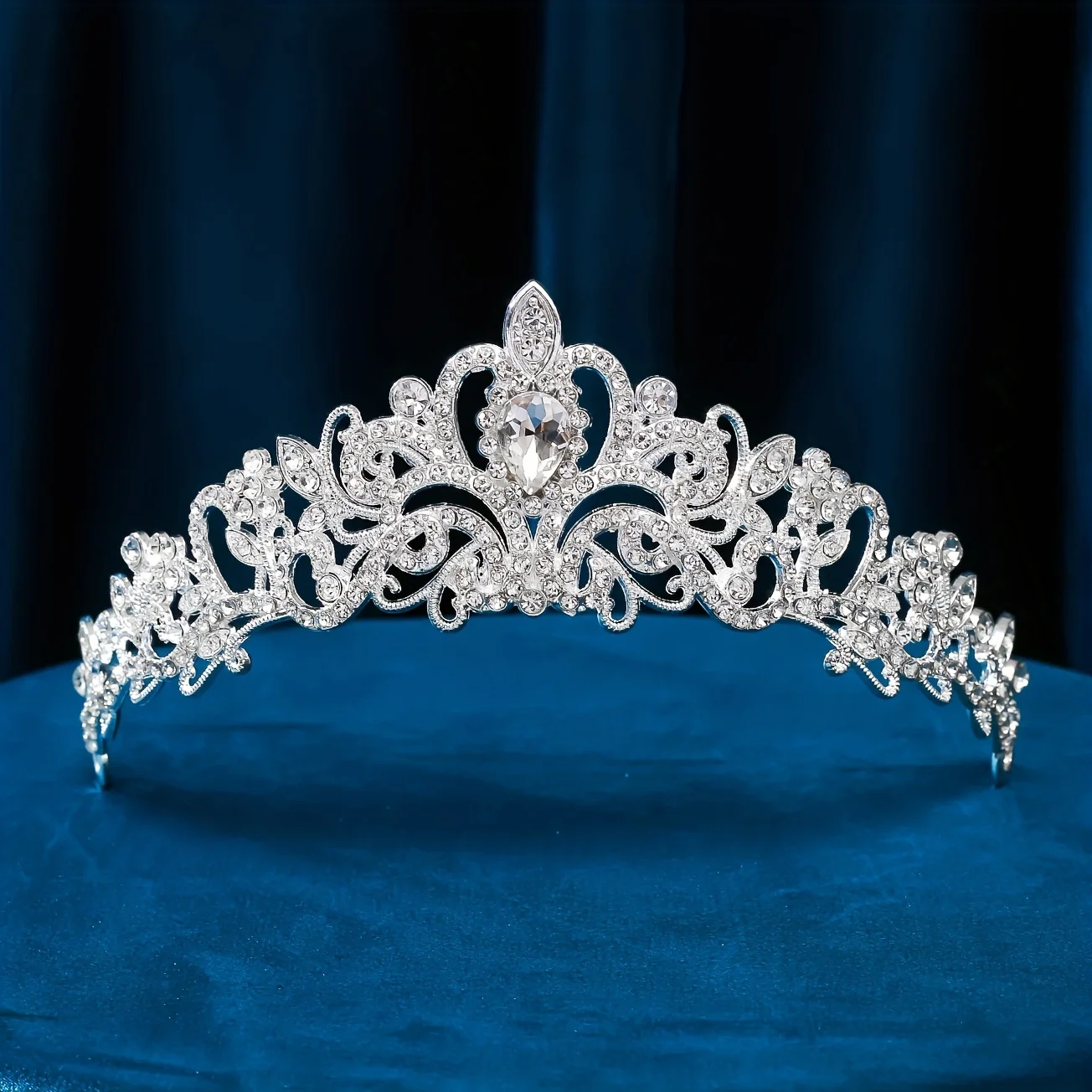 1pc Metal Zinc Alloy Hair Decoration Rhinestone Bride Crown Princess Tiara For Women Bridal Hair Accessories, Hair Accessories