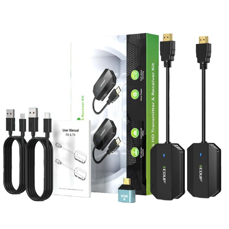 

EDUP HDMI-Compatible Portable Transmitter 1080P HD PC With Tv Projector Wireless Same Screen Extension Transceiver