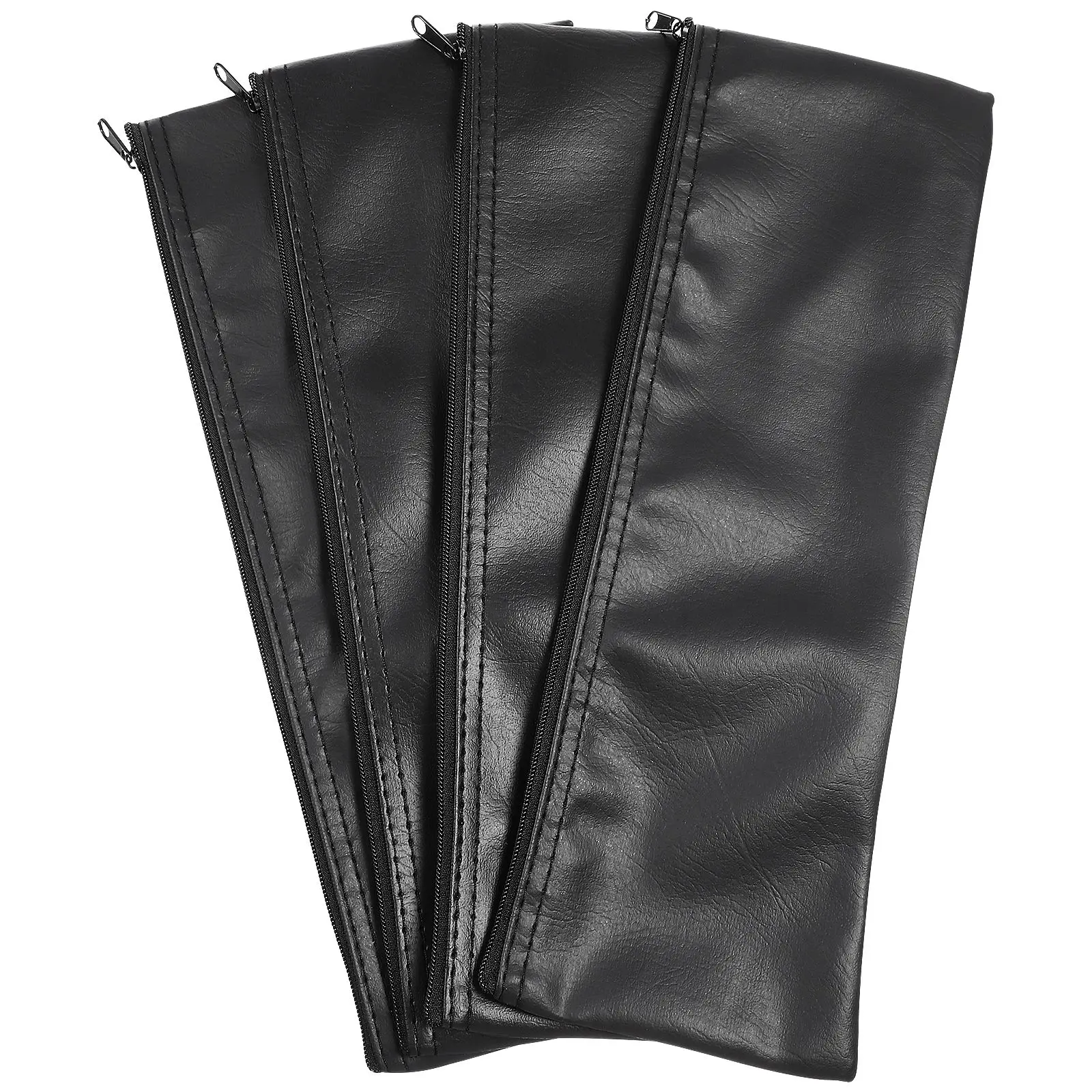 

4pcs Creative Microphone Case Mic Storage Bag Leather Microphone Pouch Storage Pouch Portable Travel Microphone Storage Bag