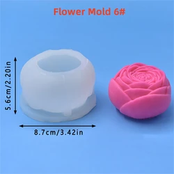 Elegant Tulip & Rose 3D Silicone Floral Mold - Perfect for Scented Candle and Soap Crafting (Flower Mold 6)