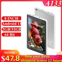Gift Silicone Case 8 Inch 64 Bit Tablet PC Android 11 System 2GB+32GB A133 Dual Camera IPS Screen Quad Core 4800mAh Battery WIFI 1