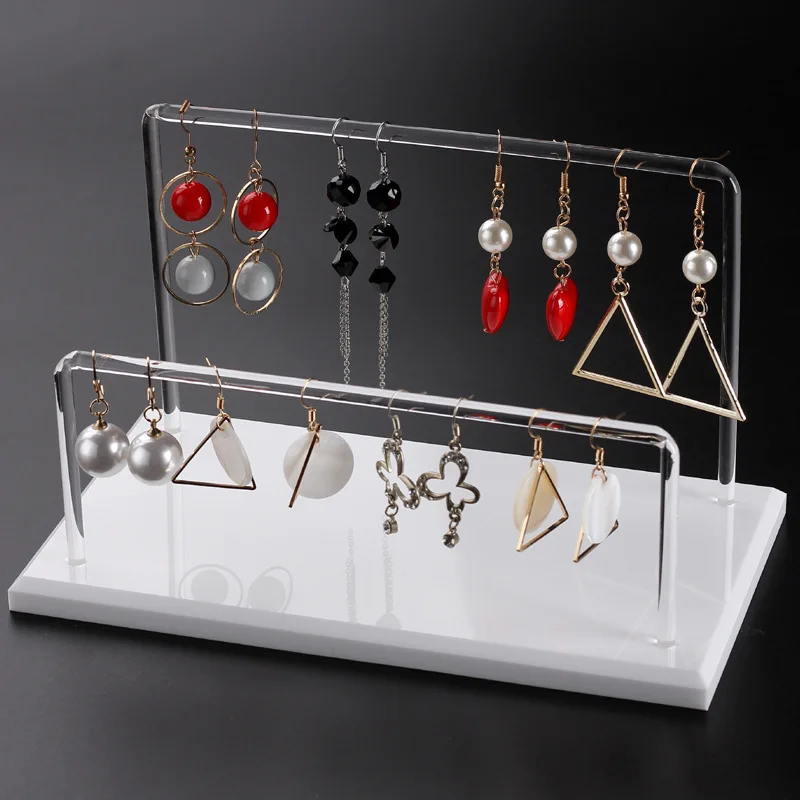 

2layer Clear Acrylic Hanging Earring Display Stand Jewelry Showing Case Earring Organizer Earring Holder Jewellery Stands
