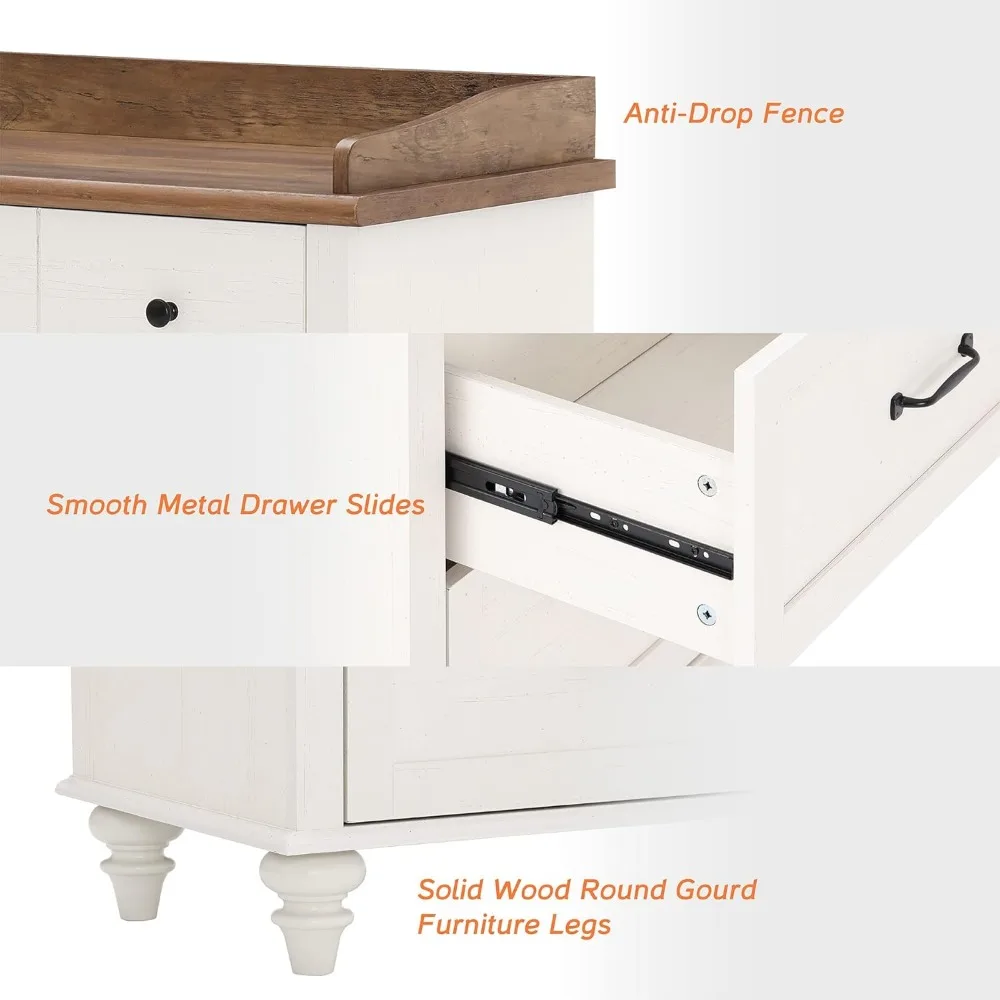 2 Piece Dresser and Nightstand Sets for Bedroom Mid-Century Modern Dresser with 6 Drawers 1 End Table with Charging Station