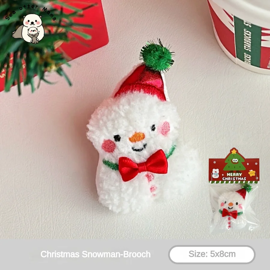 1/6 Stück Weihnachts-Plüschbrosche, vielseitige Tasche, Zubehör, Handschuhe, Kleidung, Dekoration – Detail 11