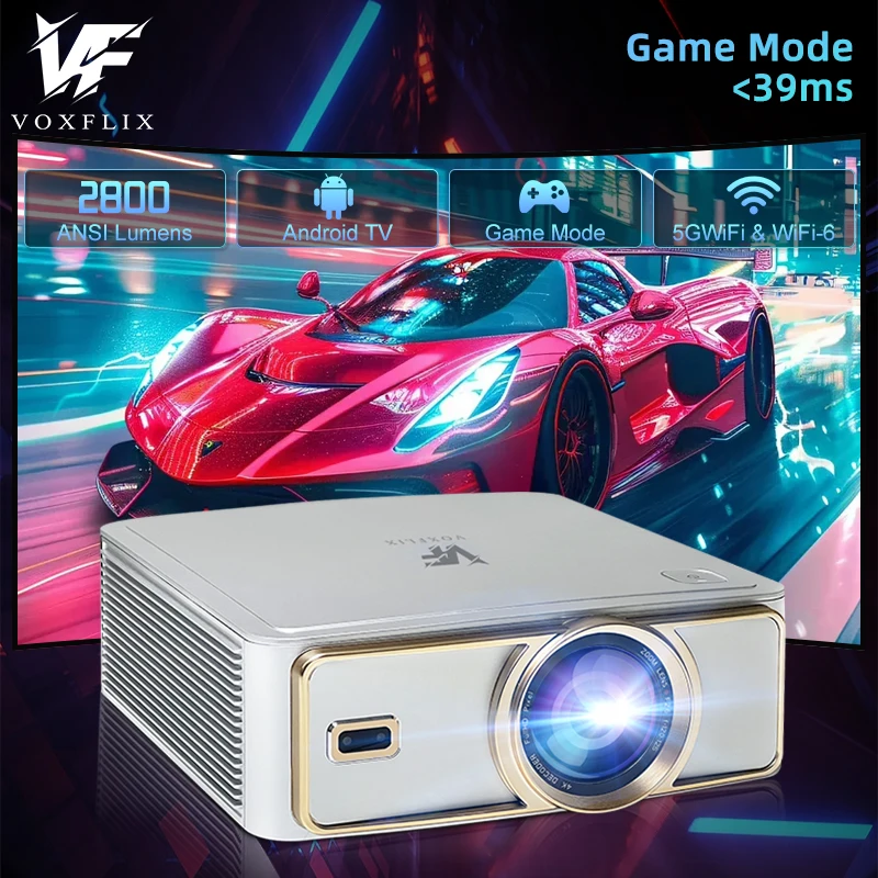Voxflix M25 Game Projector 1080P Support 4K Low Delay 39ms For