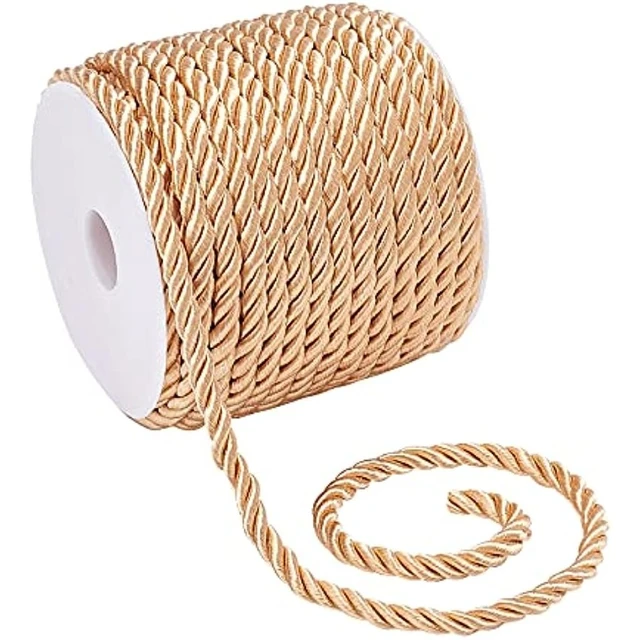 19.6 Yard Golden Silk Rope 3-Ply Christmas Cording 5mm Cord Rope