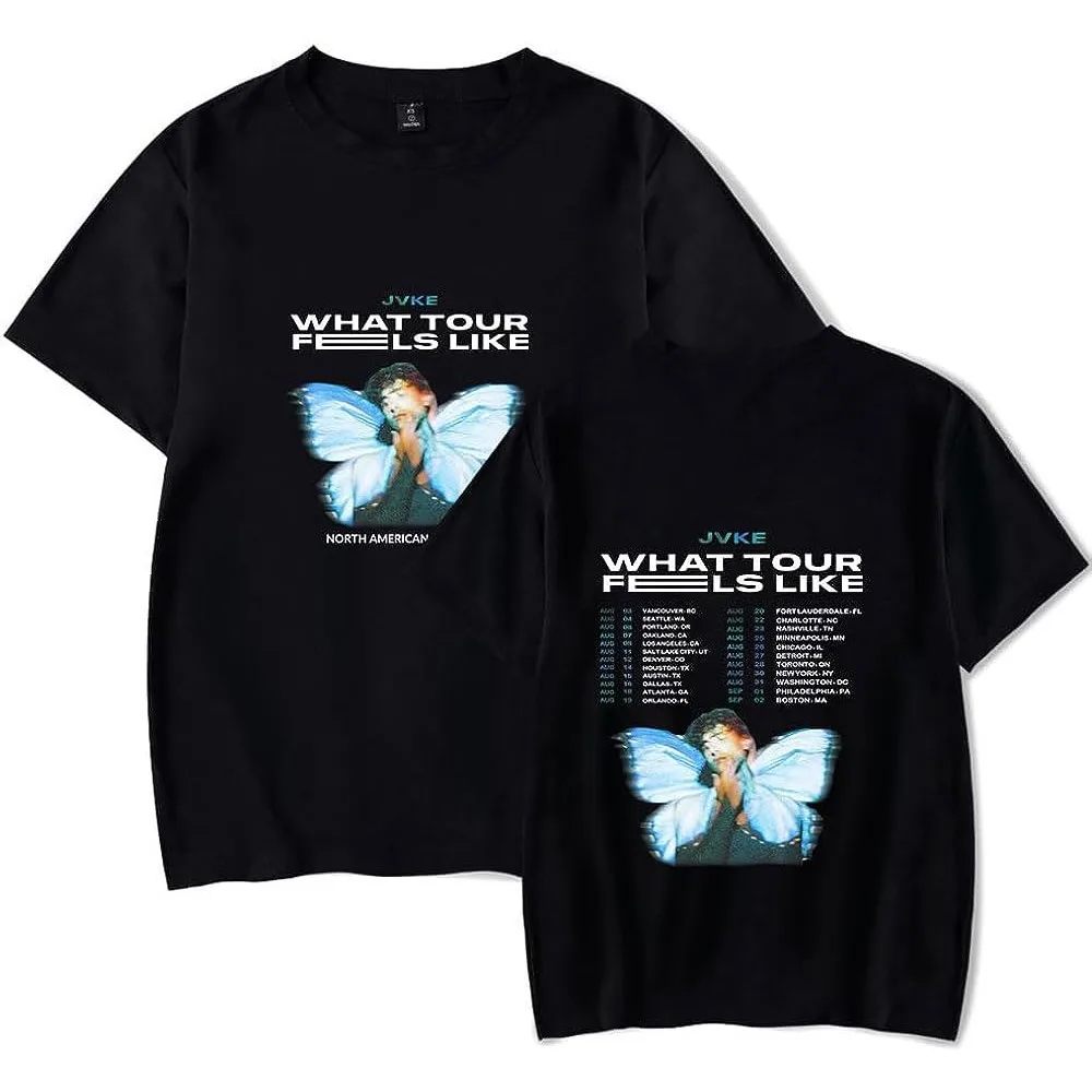 

JVKE What Tour Feels Like 2023 Merch T-Shirt Unisex Short Sleeved T Shirt Casual Tee
