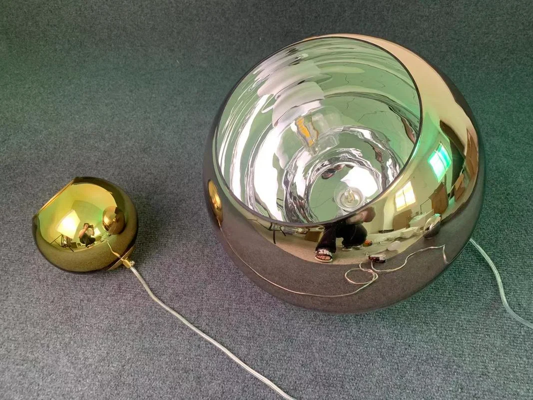 Copper Glass Ball Pendant Lighting Globe Lustre Pendant Lights Mirror Hanging Lamp Kitchen Home Decor  Industrial Lamp Luminaire 4