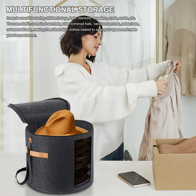 Hat Storage Walopola 11x 17 Inches Box With Lid, Hat Boxes Storage