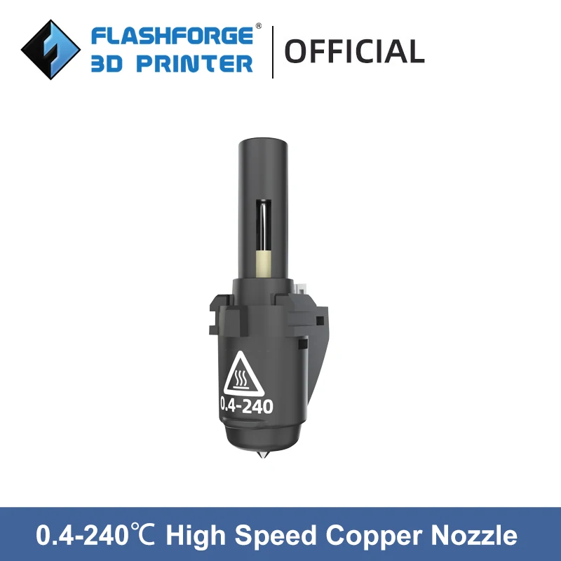

Flashforge 3D Printer 0.4mm 240℃ High Speed Copper Nozzle for Adventurer 4 Series Upgrade Nozzle Print Speed ≥150mm/s