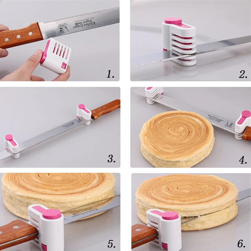 Bread Slicer 2PCS To Fix Cake Knife Food Grade Plastic 5 Layers Separator for Toast Slicer Cake Decorating Tools baking tool baking accessories