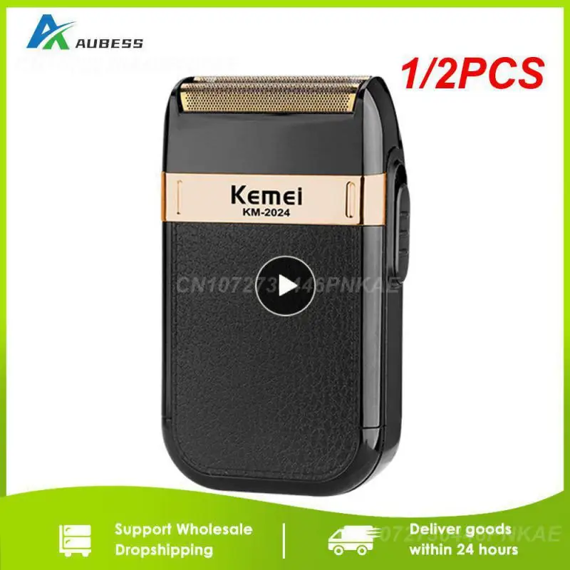 

1/2PCS Kemei Electric Shaver for Men Twin Blade Waterproof Reciprocating Cordless Razor USB Rechargeable Shaving Machine Barber