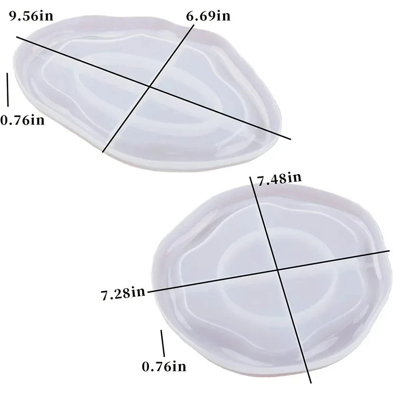 Description Picture 2 of itemOval Tray Epoxy Resin Mold Table Storage Tray Tea Coaster Silicone Mold Handmade DIY Jewelry Storage Box Mold Decoration Craft