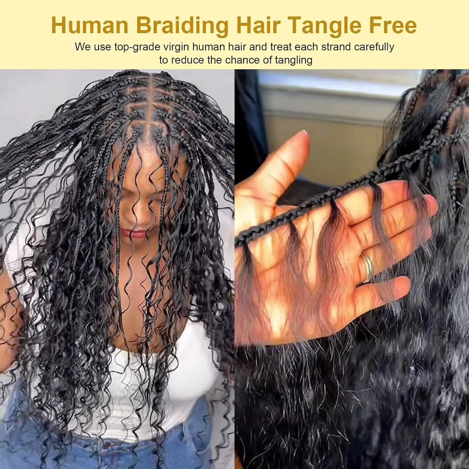 Bulk Human Braiding Hair for Boho Braids Human Hair 100% Burmese Curly Knotless Deep Wave Bohemian Bundles Extensions 4