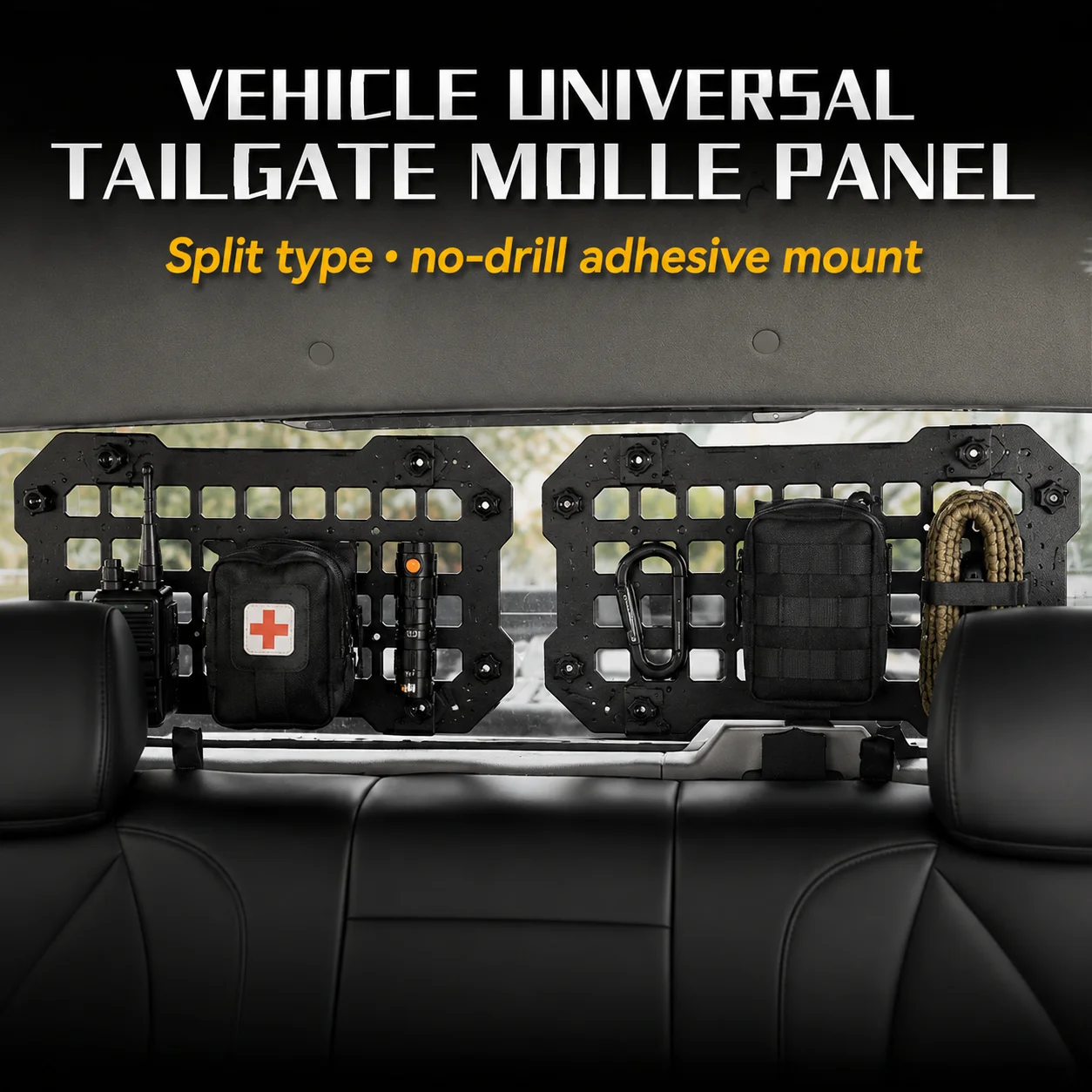 Auto-Fensterorganizer Taktisches Molle-Panel für Modulare Aufbewahrung Universelles Pickup-Truck-Heckklappen-Innenausstattungszubehör