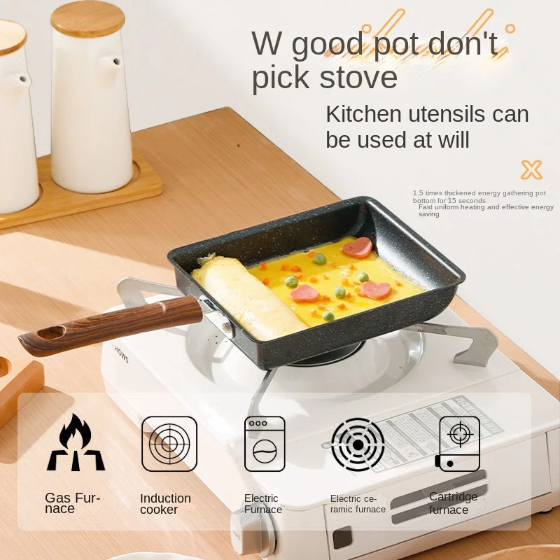 Tamagoyaki Japanese Omelette Pan Nonstick Egg Pan Rectangular pan Egg Roll Frying for All Stove