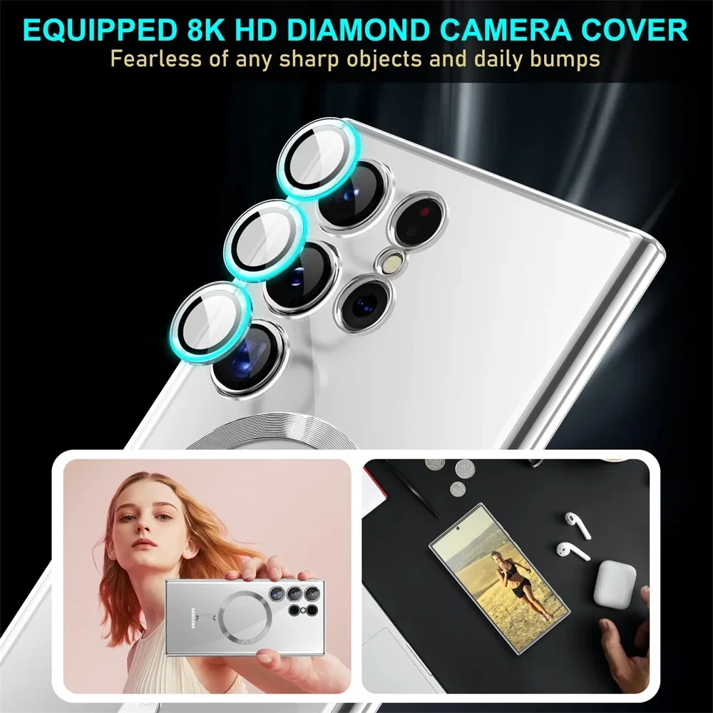 Luxury Transparent Plating Phone Case with MagSafe Magnetic Protection