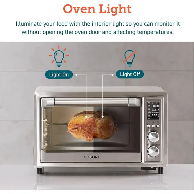 COSORI Air Fryer Toaster Oven, 12-in-1 Convection Oven Countertop with  Rotisserie, Stainless Steel 32QT/32L, 6-Slice Toast - AliExpress