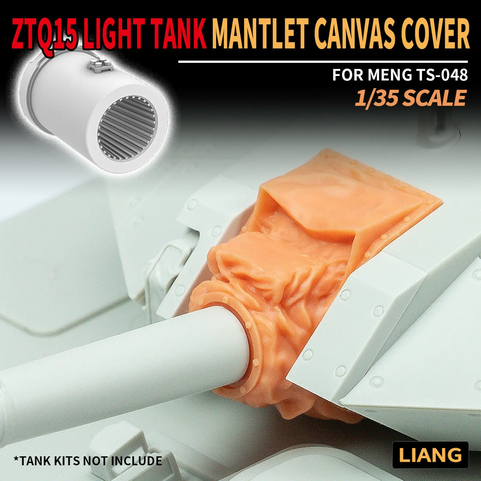 

LIANG-0440 1/35 ZTQ-15 Light Tank Mantlet Canvas Cover 3D-Print Plastic Part for Meng TS-048