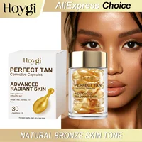 HOYGI Tanning Capsules Sunless Tanning Serum Outdoor Sunbathing Bronze Even Skin Tone Smooth Rejuvenated Portable 30Capsules