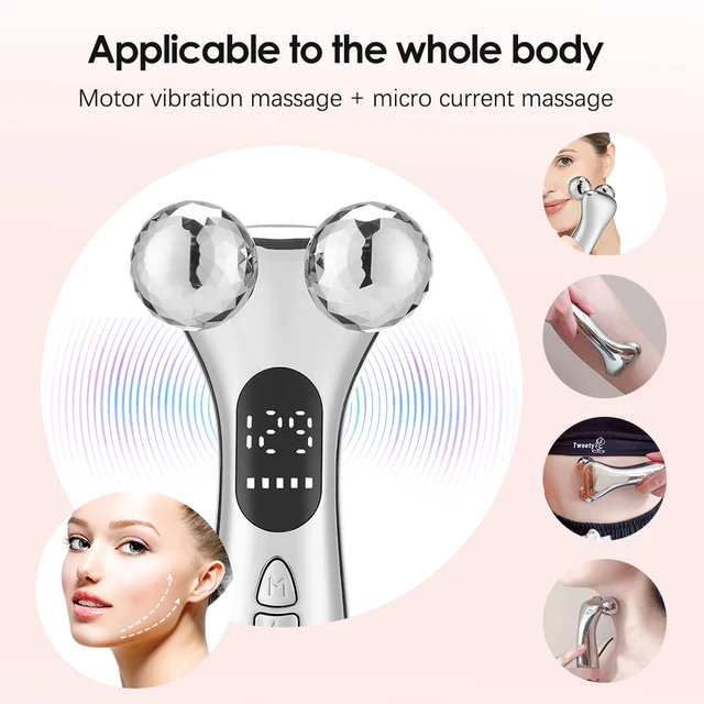 Microcurrent Pulse Face Massager Roller Skin Firming Lifting Machine Fades Fine Lines Dark Circles Eye Care Massage Beauty Tool 6