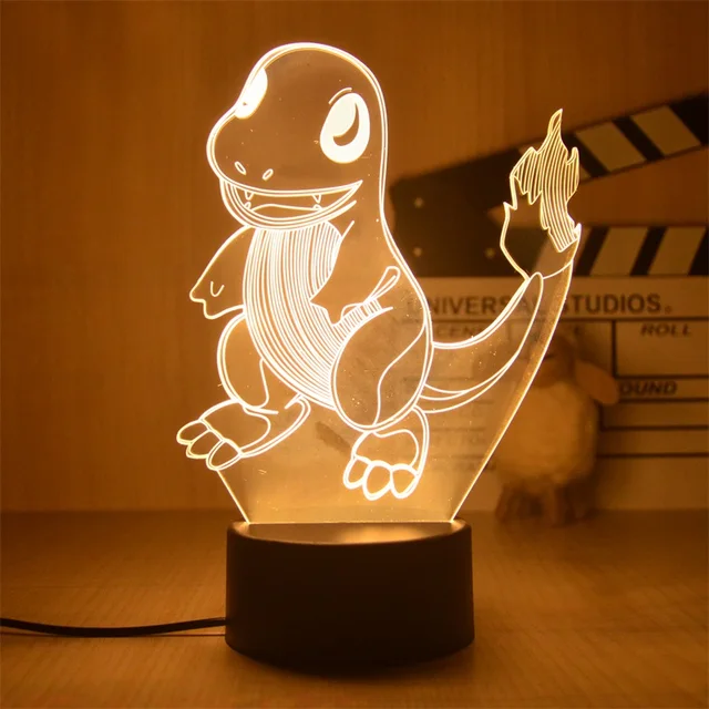 New Pokemon Pikachu Led 3D Night Light Kids Toy Anime Figures Cute Pikachu Bedside Lamp for Children Bedroom Decor Birthday Gift 3