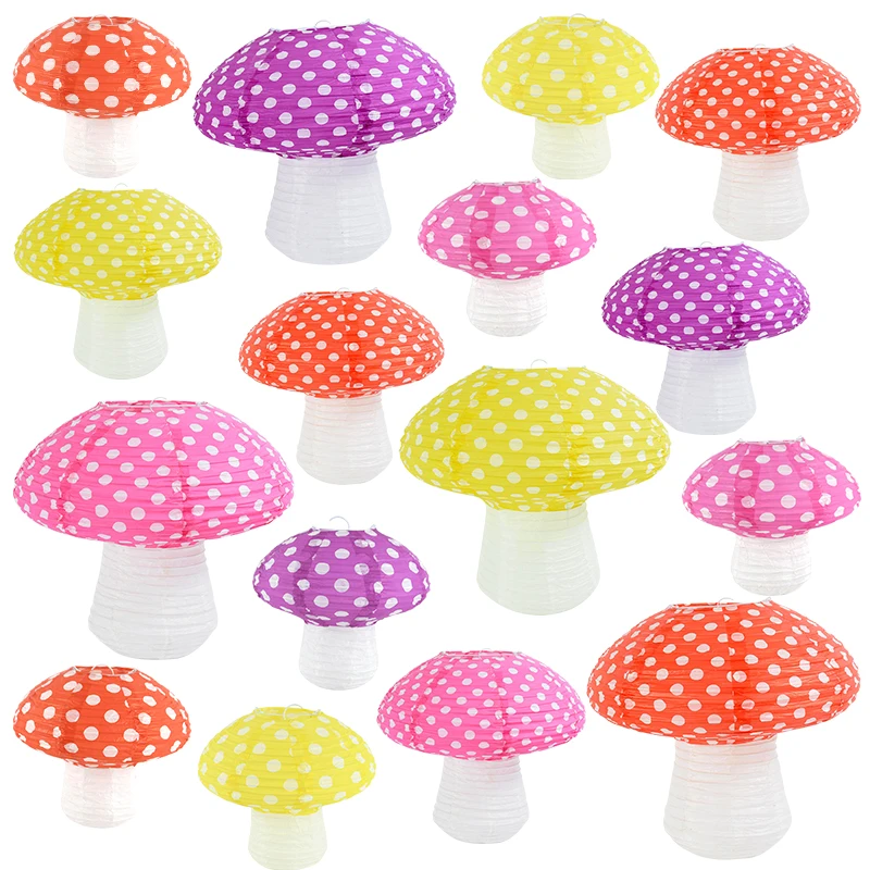

1PC Large Mushroom Paper Lantern For Baby Shower Wedding Decorations Children's Happy Birthday Party Kindergarten Decor DIY Hang