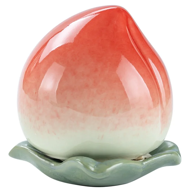 Artificial Fruit Storage Tank Ceramic Sealed Storage Jar Tea Caddy Peach Container Orange Tea Organizer Box Mini Cartoon Jar tea canister ceramic storage jar airtight container