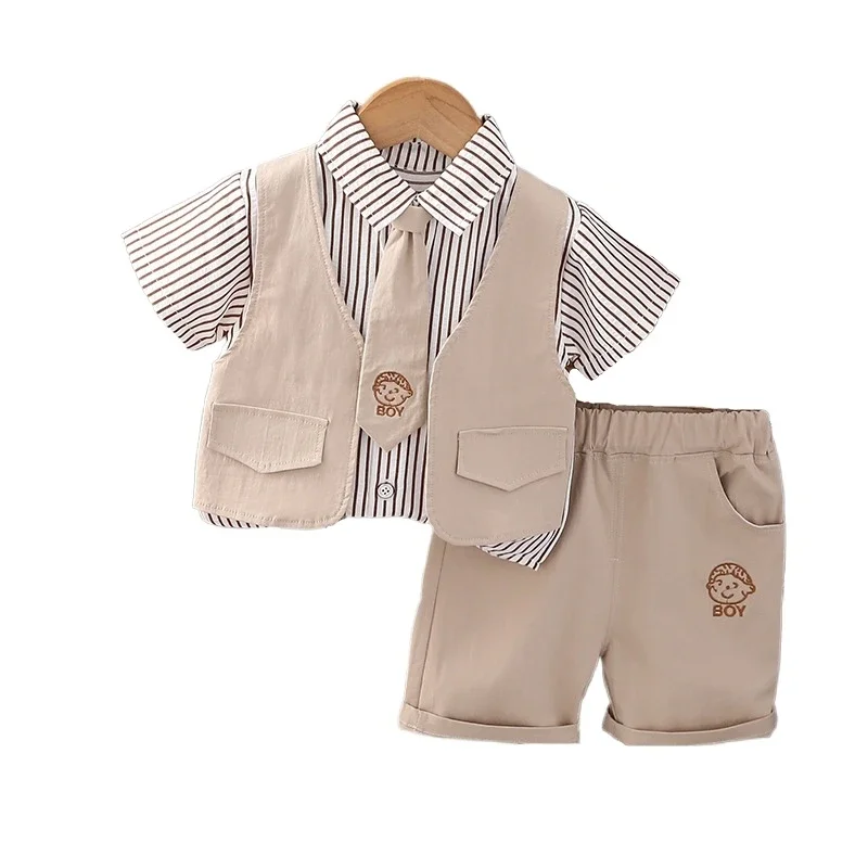 

New Summer Baby Clothes Suit Children Boys Casual Shirt Shorts 2Pcs/Sets Toddler Clothing Infant Cotton Costume Kids Tracksuits