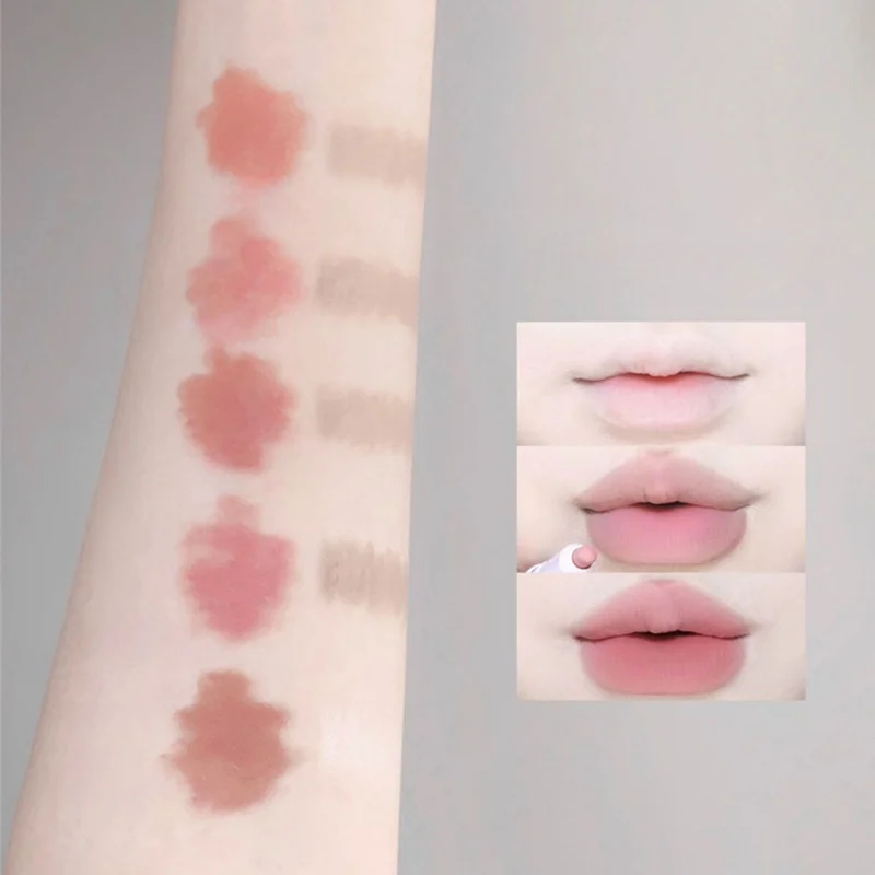 Fluffy Velvet Soft Double Head Lipliner Nude Matte Lipstick Rose Red Pigment Waterproof Long Lasting Dye Cheek Lip Tint Paste
